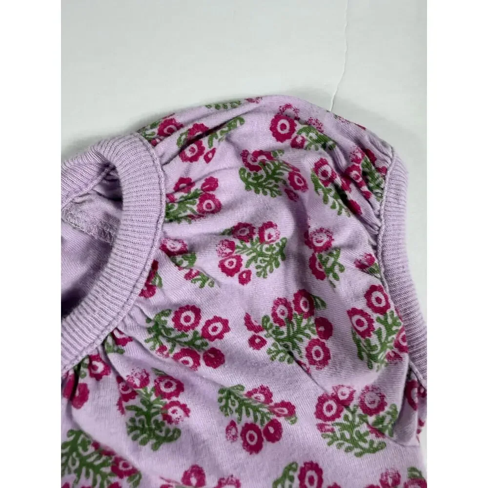 Tea Collection Floral Henley Romper Pink Purple Size 12-18 Months